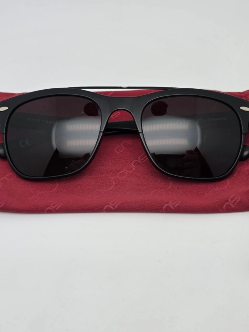 Suncloud Tabor Black Frame Polarized Grey/Green Lens Aviator Sunglasses w/ Case